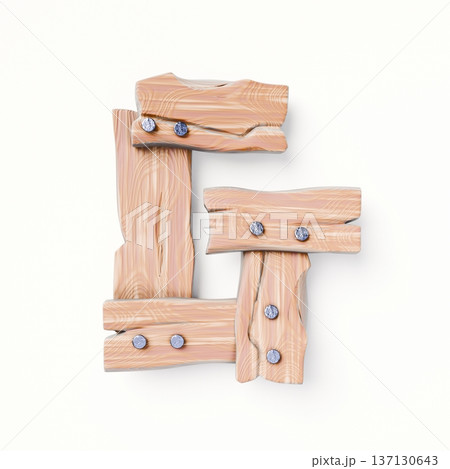 Wooden planks Font Letter G 3D 137130643