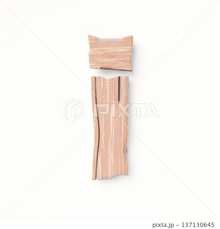 Wooden planks Font Letter I 3D 137130645