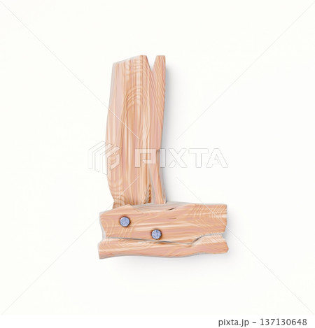 Wooden planks Font Letter L 3D 137130648