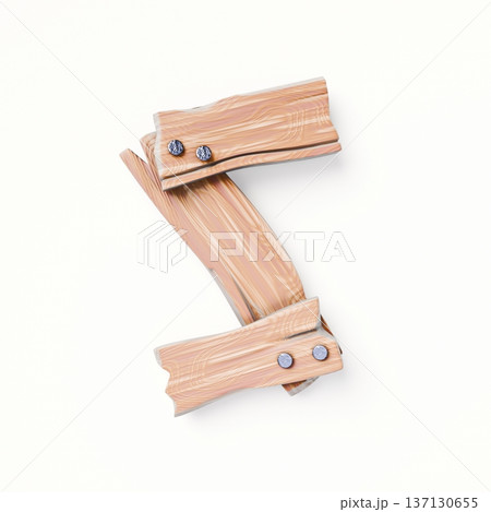 Wooden planks Font Letter S 3D Wooden planks Font Letter S 3D 137130655