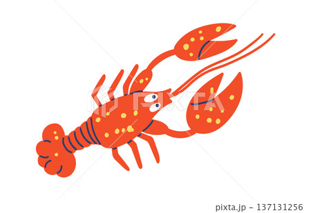 Lobster Swimming Cartoon 137131256