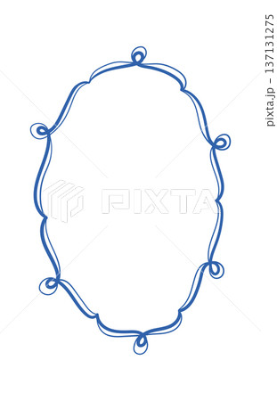 Whimsical Wavy Ribbon Handdrawn Frame 137131275