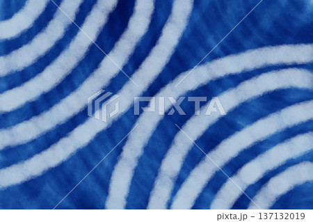 イラスト素材：紺の背景に水色の放物線模様 137132019