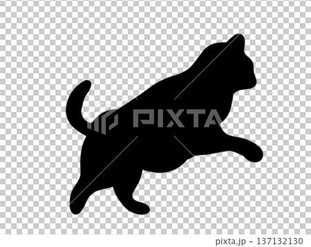 Silhouette of a walking cat 137132130
