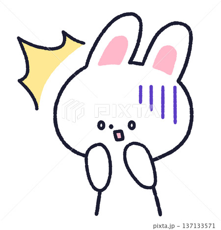 ショックを受けるうさぎ 137133571
