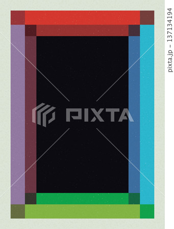 Colorful rectangular frame transparency have black color inside on gray background with rough texture Colorful rectangular frame transparency have black color inside on gray background with rough texture 137134194