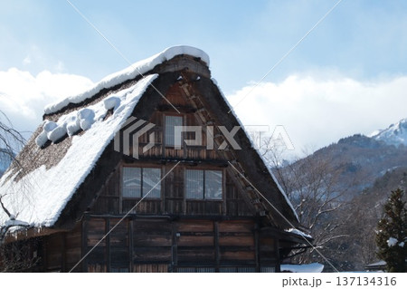 雪の積もった白川郷 雪の積もった白川郷 137134316