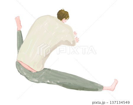 ストレッチする男性 137134549