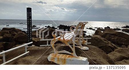 朝日と夕陽の見える岬【千葉県・南房総市】 137135095