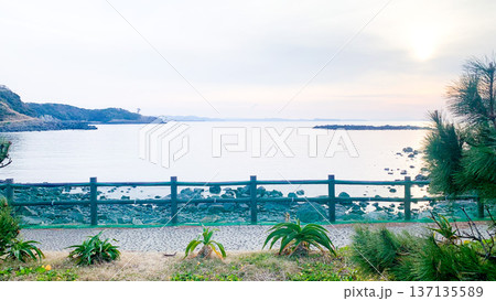 波戸岬の夕暮れ遊歩道 波戸岬の夕暮れ遊歩道 137135589