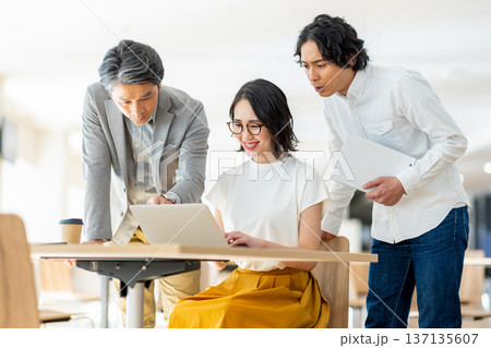 オフィスで働くチーム 137135607