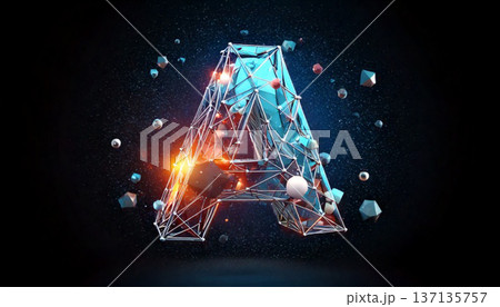 Letter A geometric logo SIMPLE DESIGN 137135757