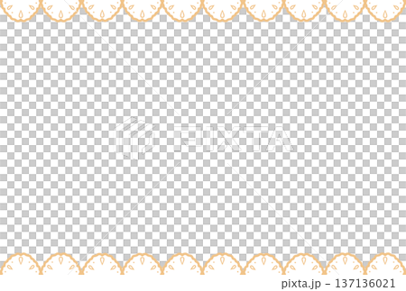 A simple lace frame with a light orange top and bottom A simple lace frame with a light orange top and bottom 137136021
