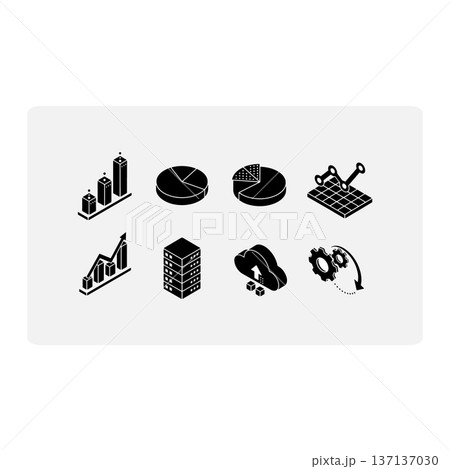 Business Analytics and Financial Data Icon Set Black Glyph Collection Business Analytics and Financial Data Icon Set Black Glyph Collection 137137030