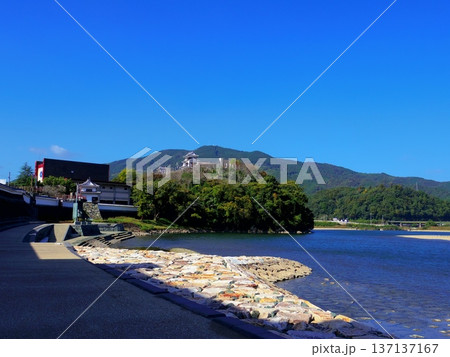 肱川より望む大洲城(愛媛県大洲市) 137137167