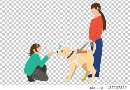 Guide dog hand-drawn illustration warning Guide dog hand-drawn illustration warning 137137225