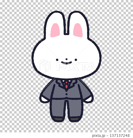 Standing rabbit in a suit 137137248