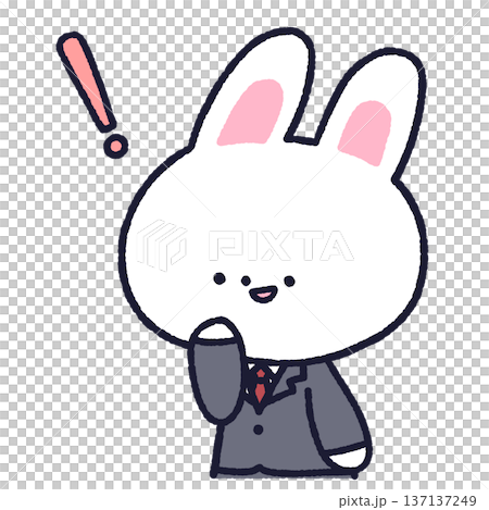 Exclamation mark and rabbit in a suit Exclamation mark and rabbit in a suit 137137249