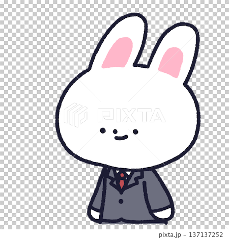 A rabbit in a suit looking to the side A rabbit in a suit looking to the side 137137252