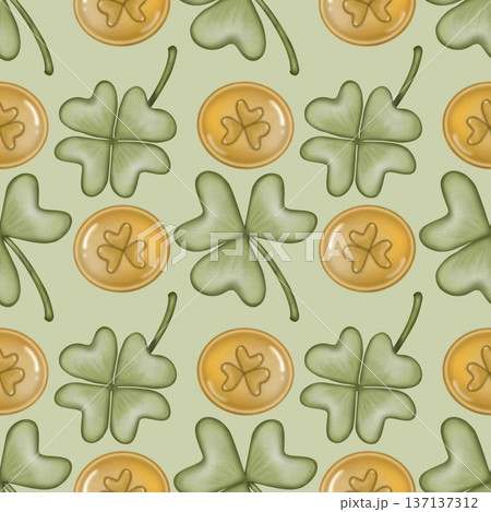 Seamless pattern Saint patrick's day elements cartoon. Hand drawn watercolor illustration. textiles and seasonal fabric. Seamless pattern Saint patrick's day elements cartoon. Hand drawn watercolor illustration. textiles and seasonal fabric. 137137312