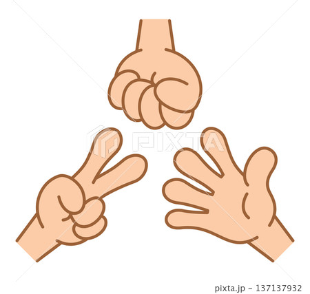 じゃんけんのイラスト グーチョキパー じゃんけんのイラスト グーチョキパー 137137932