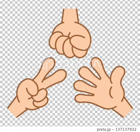じゃんけんのイラスト グーチョキパー じゃんけんのイラスト グーチョキパー 137137932