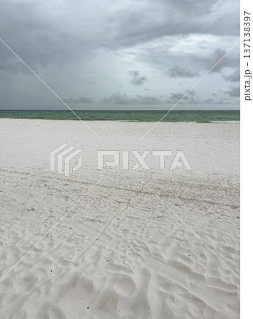 View of paradisiacal white beach of Destin, USA. 137138397