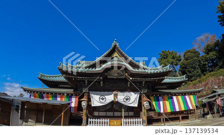 池上本門寺 大坊本行寺の本堂と青空 池上本門寺 大坊本行寺の本堂と青空 137139534