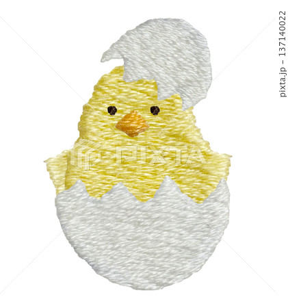 【たまごとひよこ】手刺繍イラスト素材 137140022