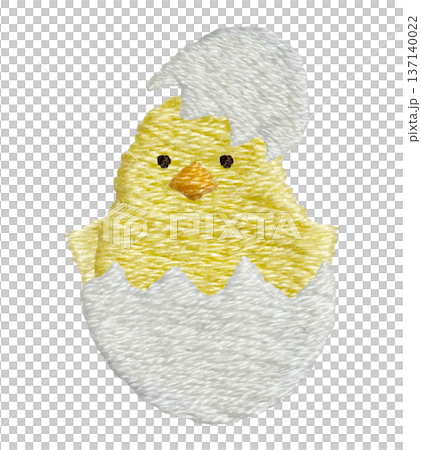 【たまごとひよこ】手刺繍イラスト素材 137140022
