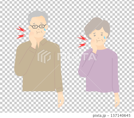 歯痛に悩む高齢者のイラストベクター素材 歯痛に悩む高齢者のイラストベクター素材 137140645