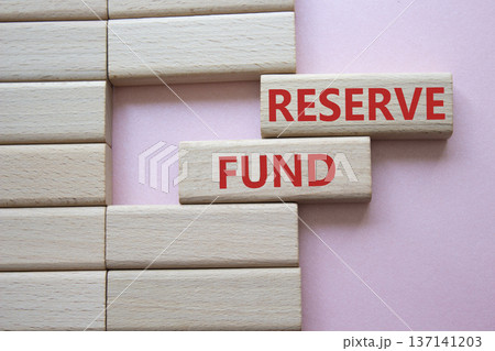 Reserve Fund symbol. Concept word Reserve Fund on wooden blocks. Beautiful pink background. Business and Reserve Fund concept. Copy space Reserve Fund symbol. Concept word Reserve Fund on wooden blocks. Beautiful pink background. Business and Reserve Fund concept. Copy space 137141203