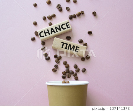 Change Time symbol. Concept words Change Time on beautiful wooden picture frame. Beautiful pink background with coffee cup and coffee beans. Business and Change Time concept. Copy space. Change Time symbol. Concept words Change Time on beautiful wooden picture frame. Beautiful pink background with coffee cup and coffee beans. Business and Change Time concept. Copy space. 137141378