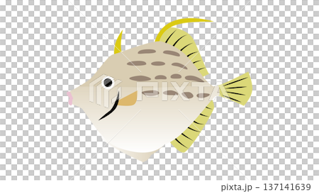 簡單可愛的絲鰭魚插圖，食物和魚類向量素材 137141639