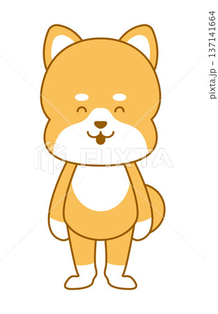 柴犬　デフォルメイラスト　笑顔 137141664