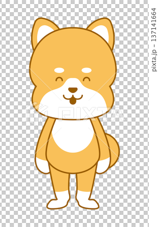 柴犬　デフォルメイラスト　笑顔 137141664