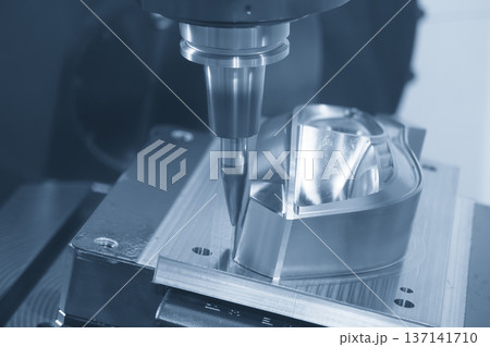 Simultaneous 5-axis CNC milling of a complex mold cavity using a high-performance circle segment barrel tool for superior surface finish. 137141710