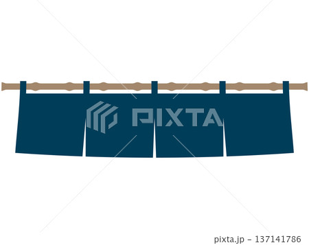 紺色の暖簾のイラスト 137141786