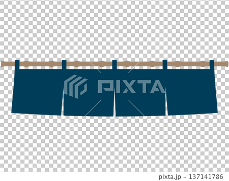 紺色の暖簾のイラスト 137141786