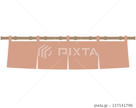 淡い臙脂色の暖簾のイラスト 137141790