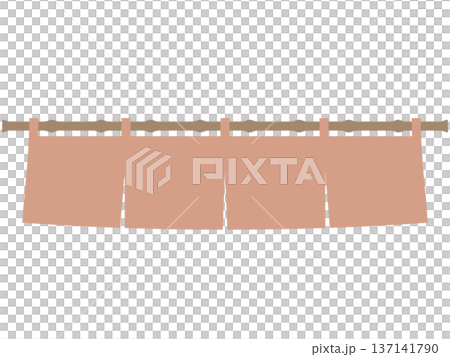 淡い臙脂色の暖簾のイラスト 137141790