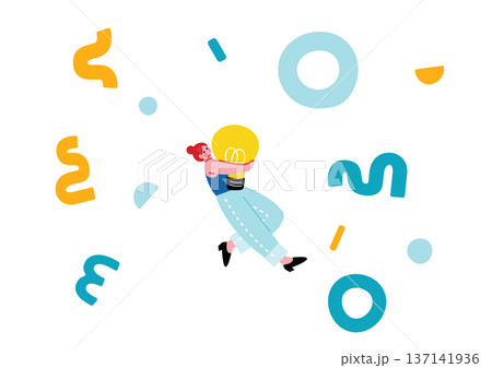 ポップで可愛いアイディアを閃く女の子 137141936