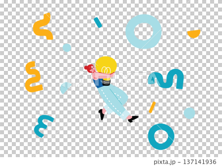 ポップで可愛いアイディアを閃く女の子 137141936