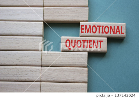 Emotional Quotient symbol. Wooden blocks with words Emotional Quotient. Beautiful grey green background. Business and Emotional Quotient concept. Copy space. Emotional Quotient symbol. Wooden blocks with words Emotional Quotient. Beautiful grey green background. Business and Emotional Quotient concept. Copy space. 137142024