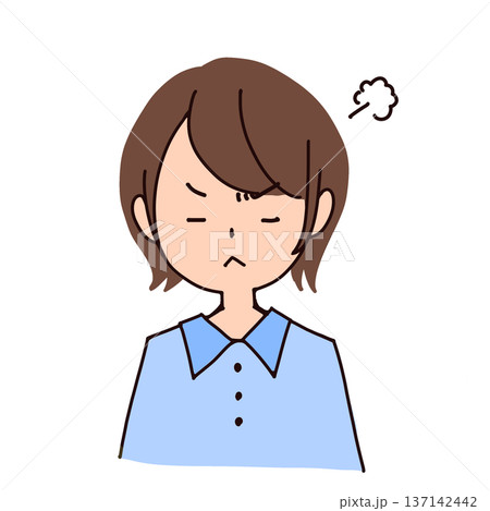 怒っている女性 137142442