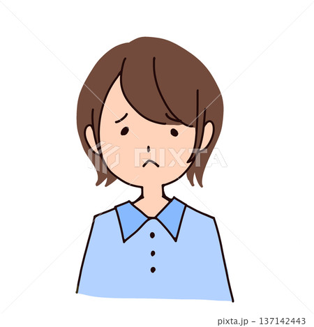 困った表情の女性 137142443