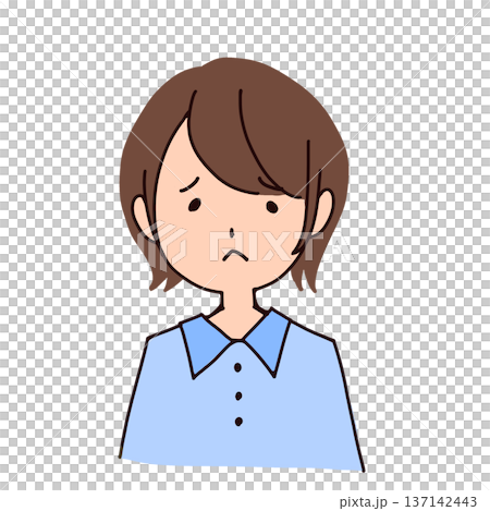 困った表情の女性 137142443