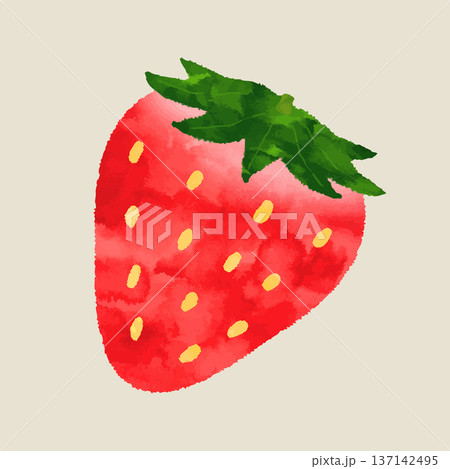 手描き水彩風イチゴ (ベクター版） 137142495