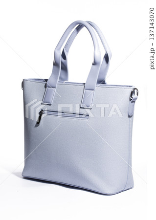 Women's blue leather bag on a white background 137143070