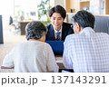 打合せをするシニア夫婦 137143291